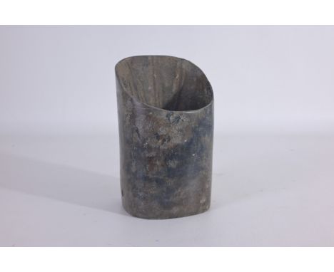 A Chinese large archaistic carved jade hair ornament, H. 16.8 cm, W. 10.5 cmCondition: natural crack and inclusion, otherwise