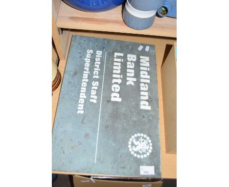 Vintage copper sign marked 'Midland Bank District Staff Superintendent'