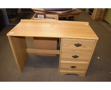 Modern light wood effect single pedestal desk or dressing table