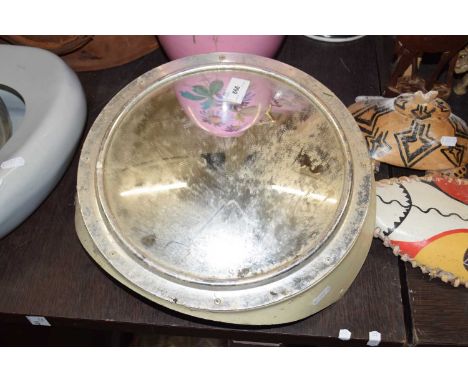 Vintage vehicle or aircraft mirror mounted on glass fibre