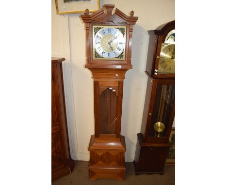 20TH CENTURY HARDWOOD CASED GRANDMOTHER CLOCK 