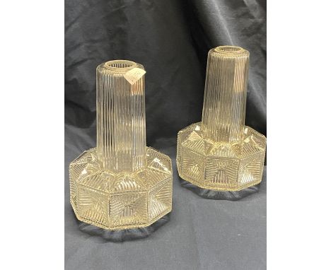 Two 1930's glass lamp shades 