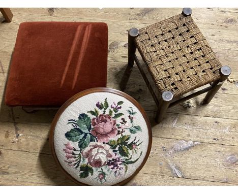 Three vintage footstools, shipping unavailable 