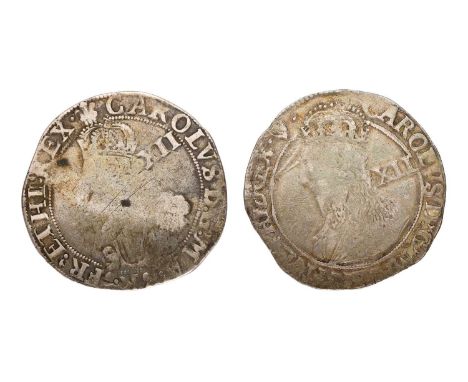 2x Charles I, Shillings, Tower Mint, 1630-1 (5.49g) mm. plume, group C, third bust, type 2a, oval garnished shield with CR ab