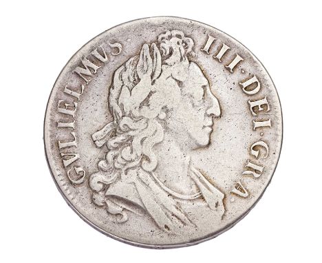 William III, Crown 1696, (date unclear) OCTAVO, first bust, first harp, (Bull 995, ESC 89, S.3470) fine/near fine