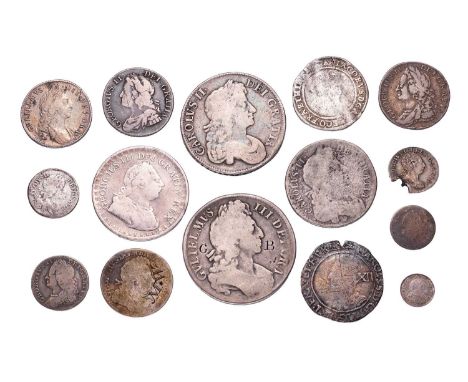 2x 17th Century Crowns, to include; Charles II, 1676? date unclear, V.OCTAVO, (S.3358) near fine; and, William III, date uncl