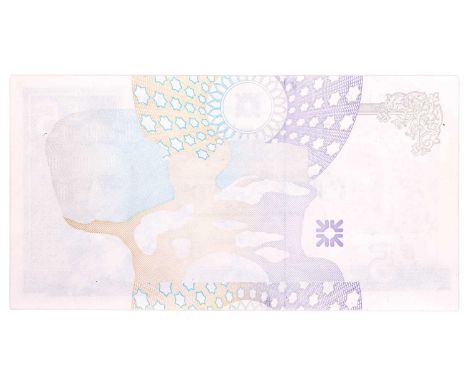 Royal Bank of Scotland, Error £5 Note, missing print from reverse, no illustration of Culzean Castle, borders or denomination