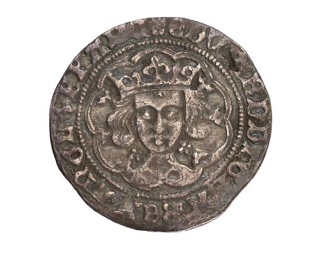 Edward IV, Groat, first reign, light coinage (1464-70), 2.92g, mm. rose, London Mint obv. quatrefoils by neck, rev. extra pel