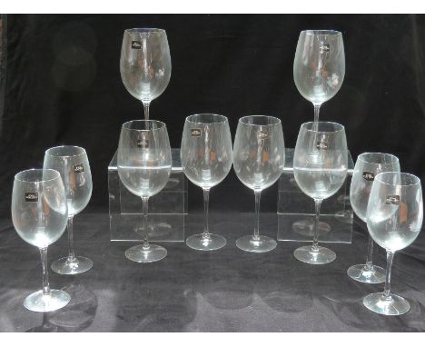 Ten Royal Worcester wine glasses comprising six 25cm tall and four 22cm tall&nbsp;