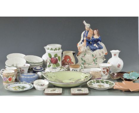 Collection of Portmerion Botanic Garden ceramics including a rolling pin, Wedgwood, Aynsley, vintage Beswickware dish etc