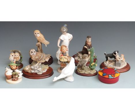 A collection of Border Fine Arts, Nao and Hummel figures, tallest 22cm&nbsp;