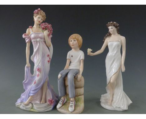 Royal Worcester figurine A New Dawn, Wendy Ann White figurine (ex Worcester painter) and a Spode figure Michael, tallest 25cm