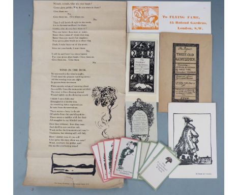 Claude Lovat Fraser collection including a (c1920s) Decorated Rhyme Sheet printed by Harold Monro & The Poetry Bookshop, The 