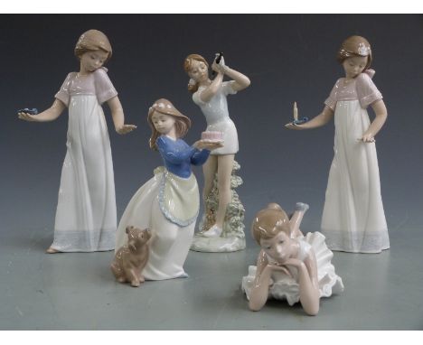 Five Nao figures including ballerina, tallest 29.5cm&nbsp;