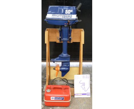 Archmedes Penta 50 outbound engine with petrol tank and stand by repute unused and never been in the water