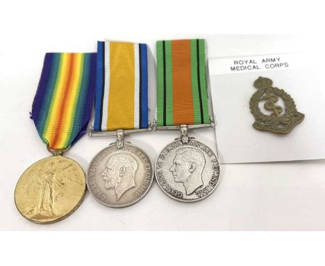 Great War Royal Army Medical Corps Medal Pair, comprising British War Medal and Victory Medal, named to 98467 PTE H NEWTON RA