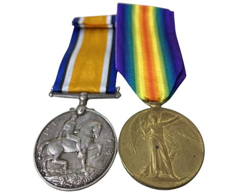 WWI British medal pair - war medal, victory medal to 97984 SPR R Thexton RE