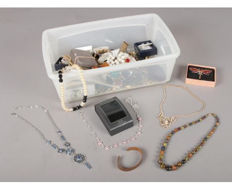 A quantity of costume jewellery. Adrian Buckley necklet, copper bangle, necklaces etc  