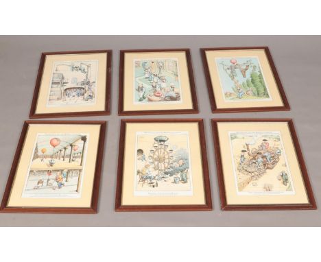 After John Ireland, 'The Gentle Art of making Guinness'.  11 humorous caricature vintage prints, framed and glazed, 43cm x 31