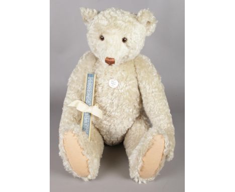 A Steiff limited edition 1994 Replica Teddy Bear 1908 white, 2033 of 7000 worldwide. Gold button in ear; 406041, sitting heig