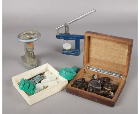 A box of watchmaker's tools.  