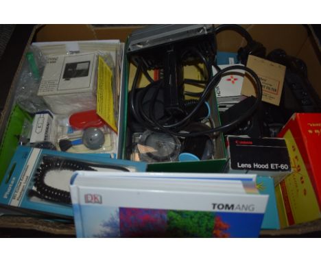 A Selection of photographic equipment including an Argus slide viewer, a Eumig mini five camera, a Soligar slide duplicator, 