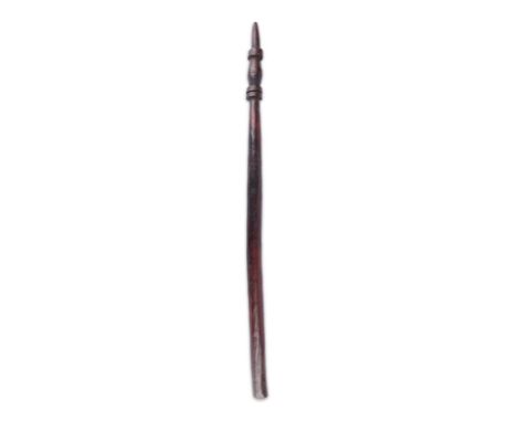 A Vanuatu club Melanesia with a knopped finial and an inventory number 121, 84cm long.