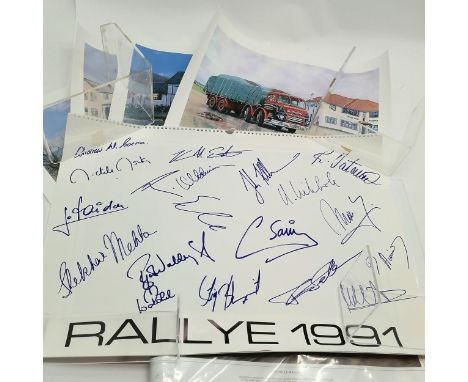 Print hand signed by Sir Stirling Moss OBE (1929-2020) of the 1955 Mille Miglia, Heinz-Harald Frentzen Williams Renault print