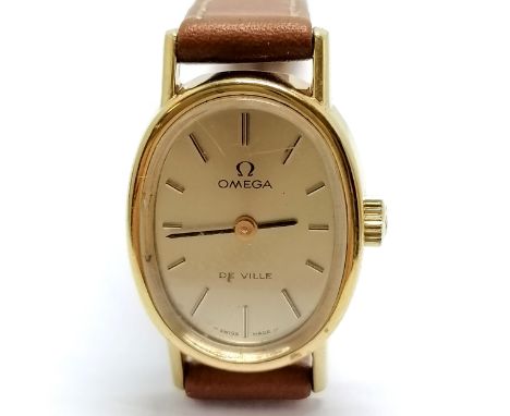 Omega ladies gold plated Deville manual wind wristwatch - no obvious damage &amp; running BUT WE CANNOT GUARANTEE THE TIMEKEE