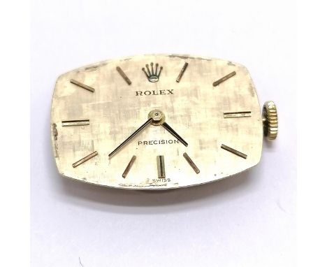Rolex precision manual wind wristwatch movement #1400 (dial 21mm across) &amp; running - for spares / repairs 