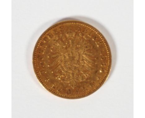 DEUTSCHES REICH, Wilhelm II., Preussen,20 M 1889, ca. 7,96g 900er-Gold