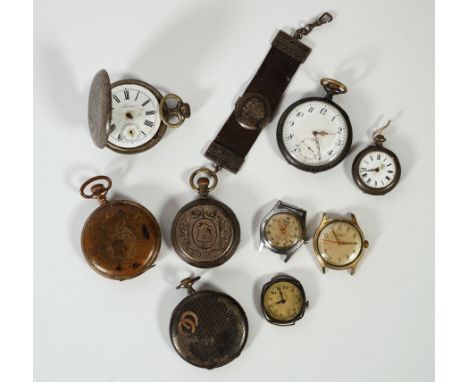 UHRENKONVOLUT, um 1900 - Mitte 20.Jh.,versch. Hersteller, u.a. Junghans, 3 Armbanduhren, 3 Taschenuhren, 3 Savonettes, je def