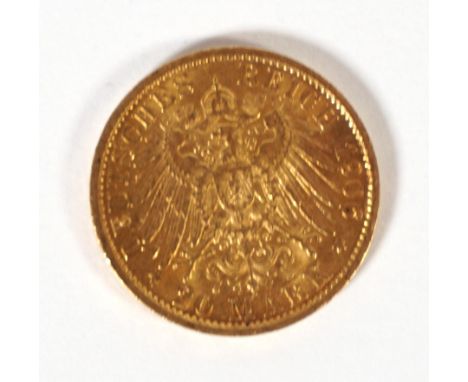 DEUTSCHES REICH, Wilhelm II., Preussen,20 M 1906, ca. 7,96g 900er-Gold