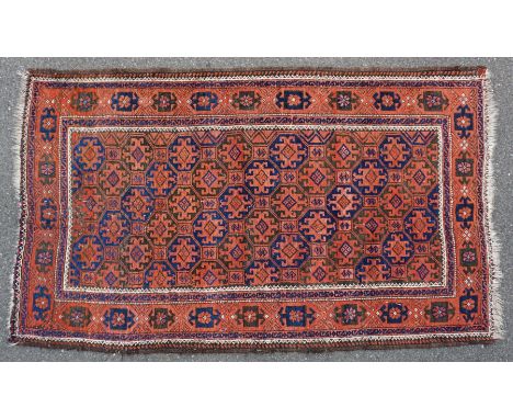 BRÜCKE, Teke Buchara, alt,ca. 254 x 90 cm = 2,29 m², Fransen u FLor teilweise abgelaufen, alter Riss