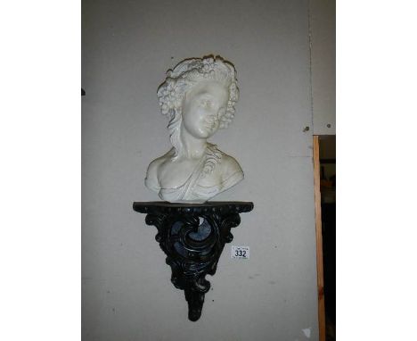 A bust of a young girl on a French style wall bracket.&nbsp;&nbsp;&nbsp;COLLECT ONLY.