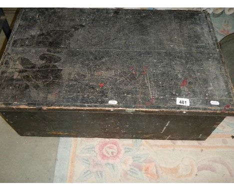 A large old wooden carpenter's tool box and a good lot of old tools. COLLECT ONLY.