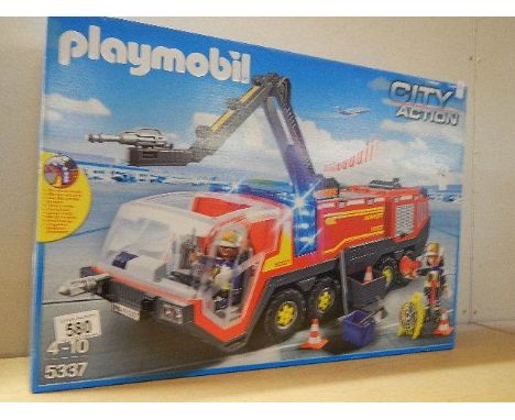 A Playmobil City Action Airport Fire Engine set 5337, new and sealed. COLLECT ONLY.