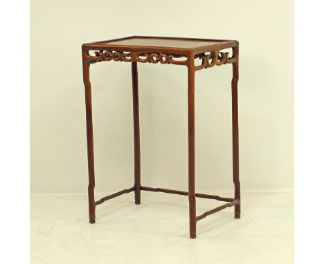 A Chinese rosewood console table measuring 36x50cm H72cm, late 19th / early 20th century.Provenance: Chris Phylactou Collecti