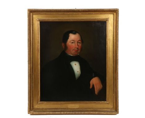 E Partridge (British, d.1896) Portrait of a gentleman, signed & dated 1864, oil on canvas, 61cm x 74cmA newspaper clipping af