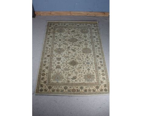 Royal Keshan wool carpet, the cream ground with foliate decoration, 240cm x 170cm