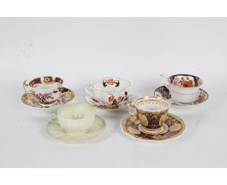 Victorian &amp; Later Cups and Saucers to include Spode, Belleek ect (5)