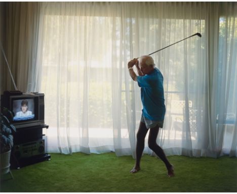 (See English version below)Larry Sultan (New York 1946 – 2009 Greenbrae, Kalifornien). Practicing Golf Swing, aus der Serie „