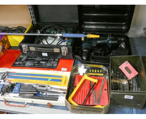 Large quantity of hand tools, drills, and electrical tools etc