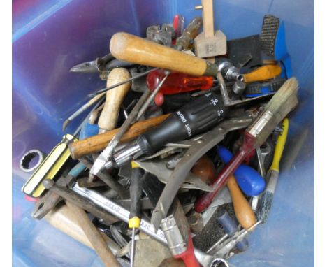 Three boxes of tools, hand tools etc