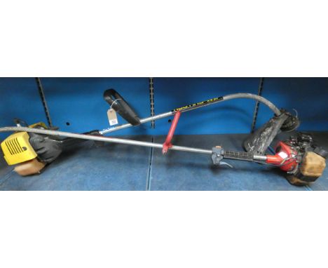 Two petrol engine strimmers