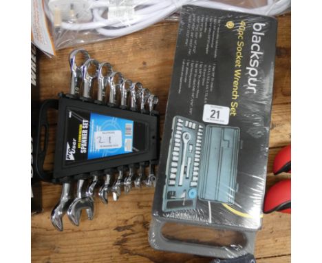 New 40 piece socket wrench set and a new 8 piece combination spanner set
