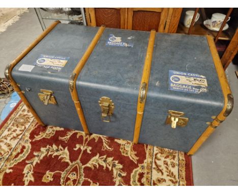 Large Blue Vintage Travelling Trunk