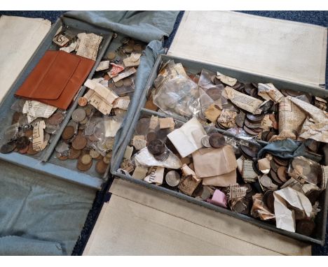 Set of Three Cases of British Antique and Vintage Currency Coins
