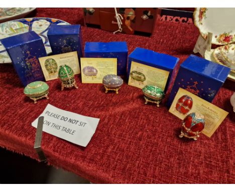 Collection of Atlas Editions Commemorative Eggs - Faberge Style