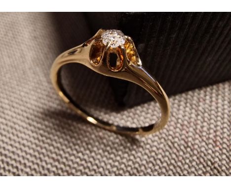 14ct Gold &amp; Diamond Engagement Ring, size K